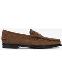 Prada - Aged-Effect Suede Loafers - Lyst