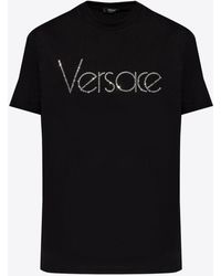 Versace - Crystal Logo Crewneck T-Shirt - Lyst
