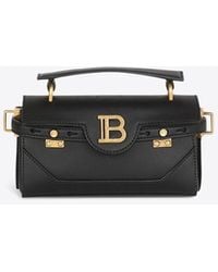 Balmain - B-Buzz 19 Leather Top Handle Bag - Lyst