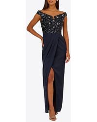 Aidan Mattox - Beaded Off-Shoulder Dress - Lyst