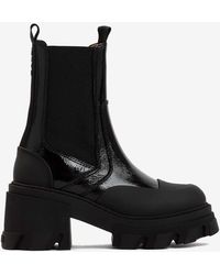 Ganni - Leather Platform Chelsea Boots - Lyst