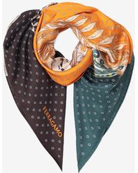 Ferragamo - Madras Print Silk Scarf - Lyst