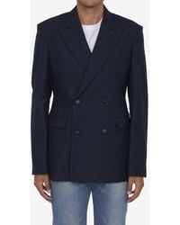 Loewe - Double-Breasted Wool Blazer - Lyst