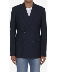 Loewe - Double-Breasted Wool Blazer - Lyst
