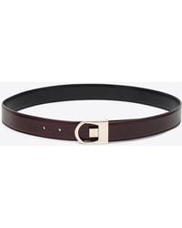 Saint Laurent - Reversible Calf Leather Belt - Lyst