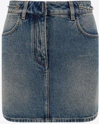 Givenchy - Mini Washed Denim Skirt - Lyst
