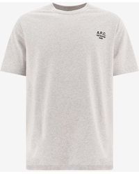 A.P.C. - Rue Madame Logo Embroidered T-Shirt - Lyst