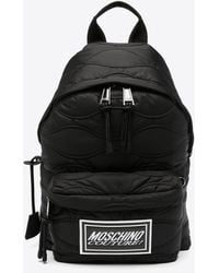 Moschino - Logo-Patch Quilted Backpack - Lyst