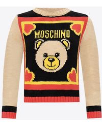 Moschino - Intarsia Knit Teddy Bear Sweater - Lyst
