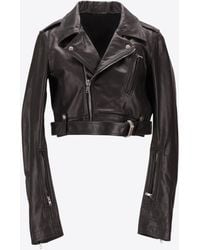 Rick Owens - Luke Stooges Cropped Leather Jacket - Lyst
