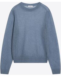 Brunello Cucinelli - Mohair And Wool Semi-Sheer Sweater With Monili - Lyst