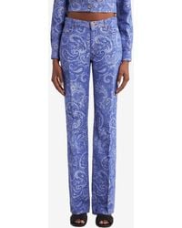 Etro - Paisley-Jacquard Straight-Leg Jeans - Lyst