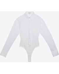 Alaïa - Long-Sleeved Shirt Bodysuit - Lyst