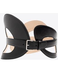 Alexander McQueen - The Curved Cut-Out Leather Belt - Lyst