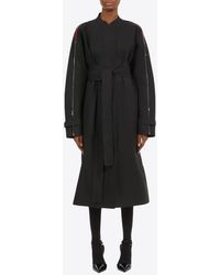 Ferragamo - Zipped Belted Trench Coat - Lyst