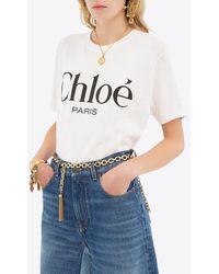 Chloé - Logo Print Oversized T-Shirt - Lyst