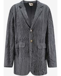 Alysi - Single-Breasted Wrinkled Blazer - Lyst