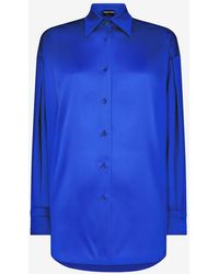 Tom Ford - Long-Sleeved Silk Satin Shirt - Lyst