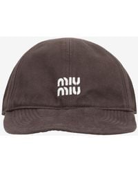 Miu Miu - Washed Denim Baseball Cap - Lyst