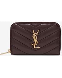 Saint Laurent - Cassandre Quilted Leather Zip Wallet - Lyst