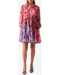 Aje. - Vision Floral Print Mini Shirt Dress - Lyst