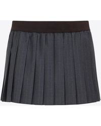 Miu Miu - Pleated Pinstriped Mini Skirt - Lyst