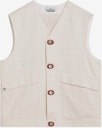 Stone Island - Buttoned V-Neck Vest - Lyst
