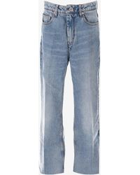 Ami Paris - Logo Patch Straight-Leg Faded Jeans - Lyst