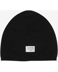 Acne Studios - Logo Patch Ribbed Cashmere Beanie - Lyst