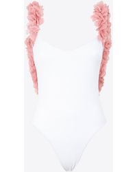 LaRevêche - Amira One-Piece Swimsuit With Floral Applique - Lyst