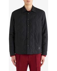 Etro - Logo-Patch Quilted Overshirt - Lyst