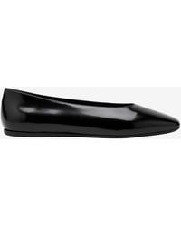 Prada - Brushed Leather Ballet Flats - Lyst