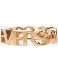 Versace - Logo Engraved Ring - Lyst