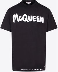 Alexander McQueen - Graffiti Logo Print T-Shirt - Lyst