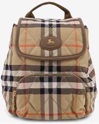 Burberry - Mini Horseshoe Quilted Check Backpack - Lyst