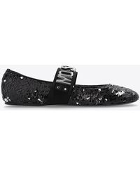 Moschino - Sequined Ballet Flats - Lyst