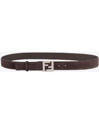 Fendi - Ff Squared Suede Leather Belt - Lyst