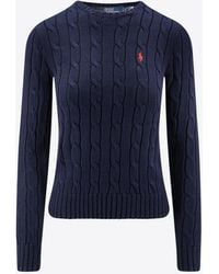 Polo Ralph Lauren - Cable Knit Logo Sweater - Lyst