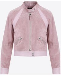 Tom Ford - Leather Cropped Racer Jacket - Lyst