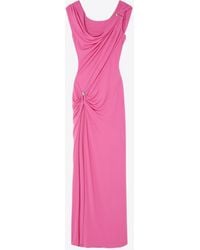 Versace - Dress With Decorative Safety Pin And Draping - Lyst