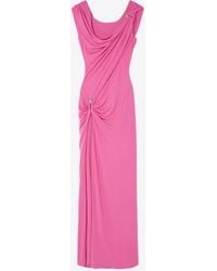 Versace - Safety Pin Gathered Maxi Dress - Lyst