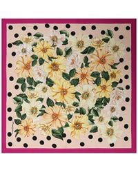 Dolce & Gabbana - Floral Print Silk Scarf - Lyst
