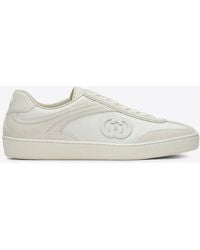 Gucci - G75 Suede And Leather Sneakers - Lyst