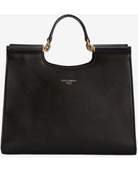 Dolce & Gabbana - Small Leather Sicily Tote Bag - Lyst
