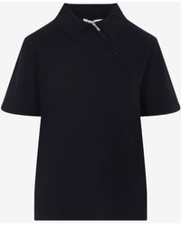 Miu Miu - Polo T-Shirt With Asymmetric Zip - Lyst
