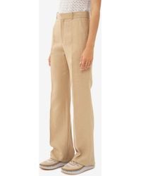 Chloé - High-Waisted Linen Tailored Pants - Lyst