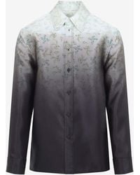 Jil Sander - Floral Print Degrade Silk Shirt - Lyst