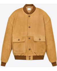 Saint Laurent - Suede Bomber Jacket - Lyst