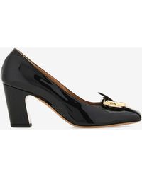 Ferragamo - Oxide 70 Belt Strap Patent Leather Pumps - Lyst