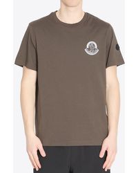 Moncler - Crewneck T-Shirt With Logo-Patch - Lyst